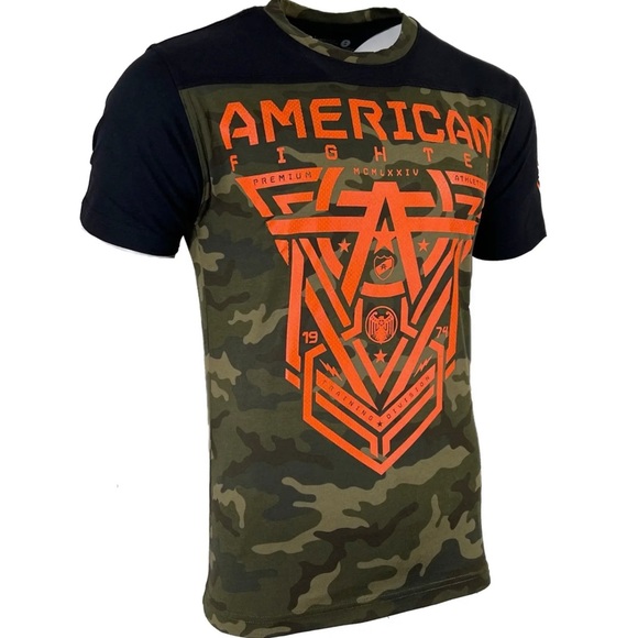 AMERICAN FIGHTER Men's T-shirt GLOVER Athletic Military Green XS-4XL - Picture 3 of 11
